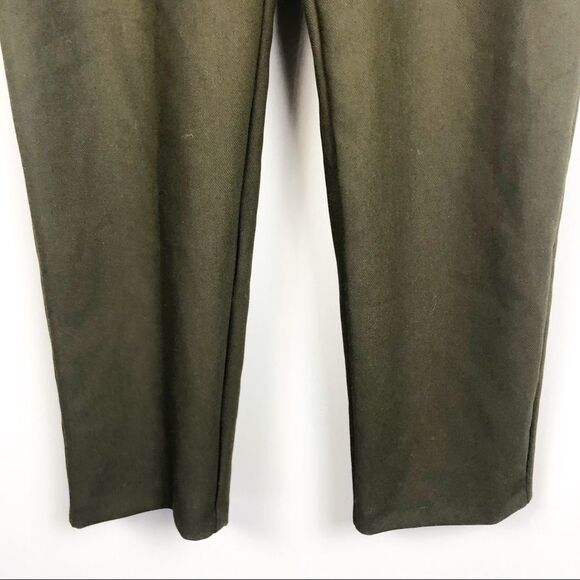 TOPSHOP | Paperbag Drawstring Waist Pants Green 8 - Picture 5 of 10